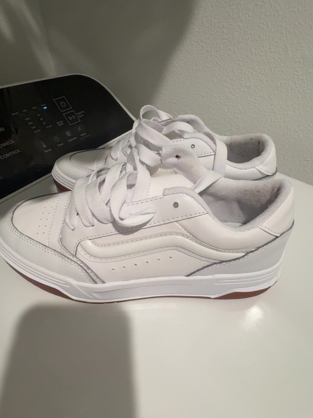 Vans White Low-Top Sneakers with Gum Outsole